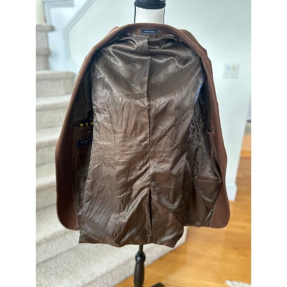 Clubroom Chocolate Brown Cashmere Two Button Blazer 42L - Picture 4 of 8